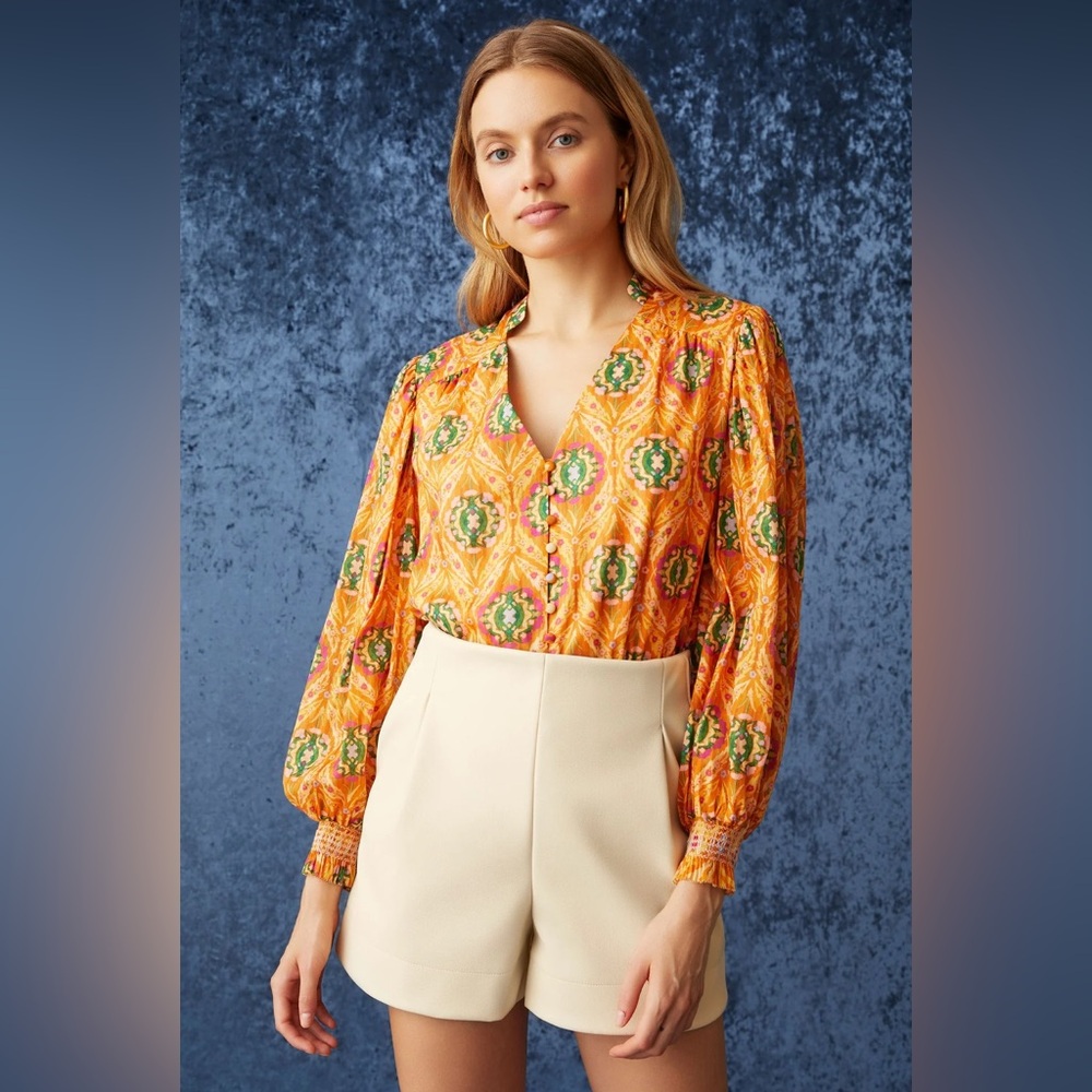 Marie Oliver Imogene Blouse marigold Trellis